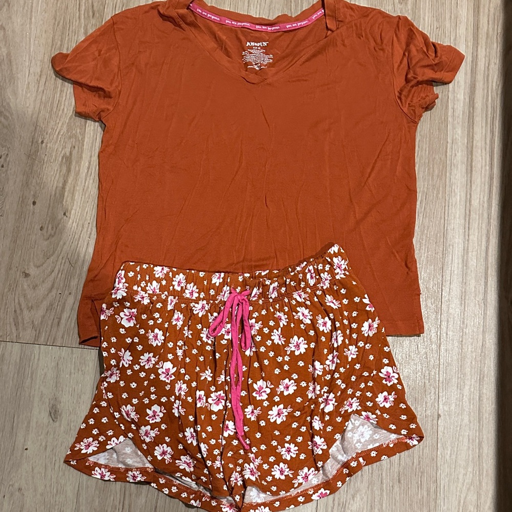 Joyspun Women's Orange Pajama Set
